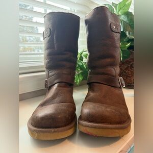 SIZE 9 UGG Dark Brown Moto Boots